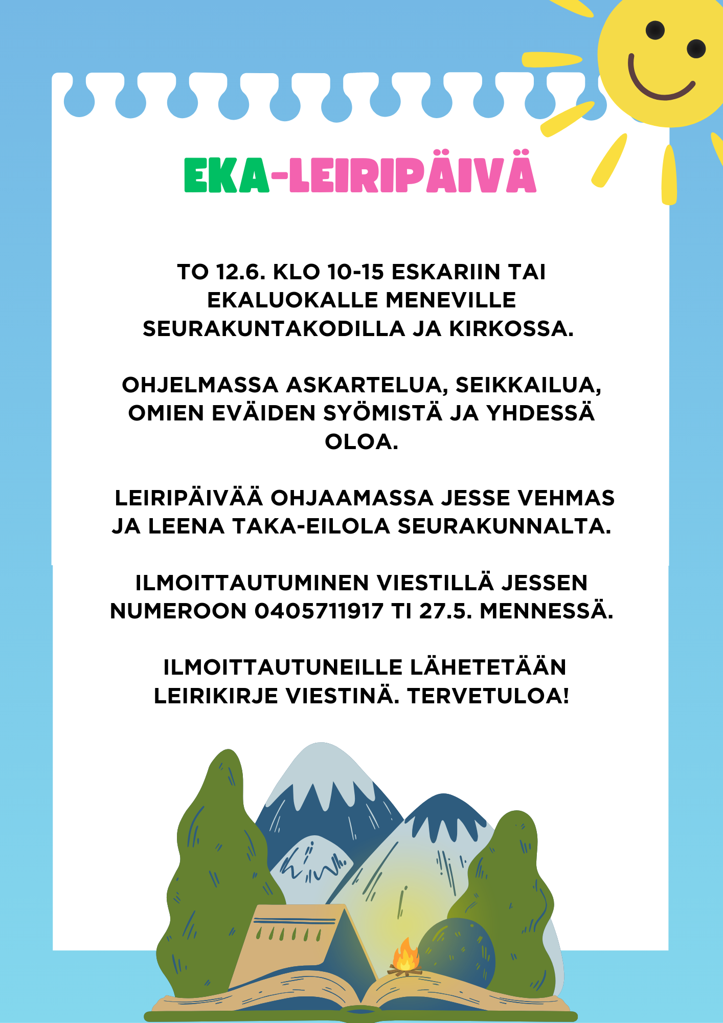 Eka-leiripäivä Eka leiripäivästä mainosta